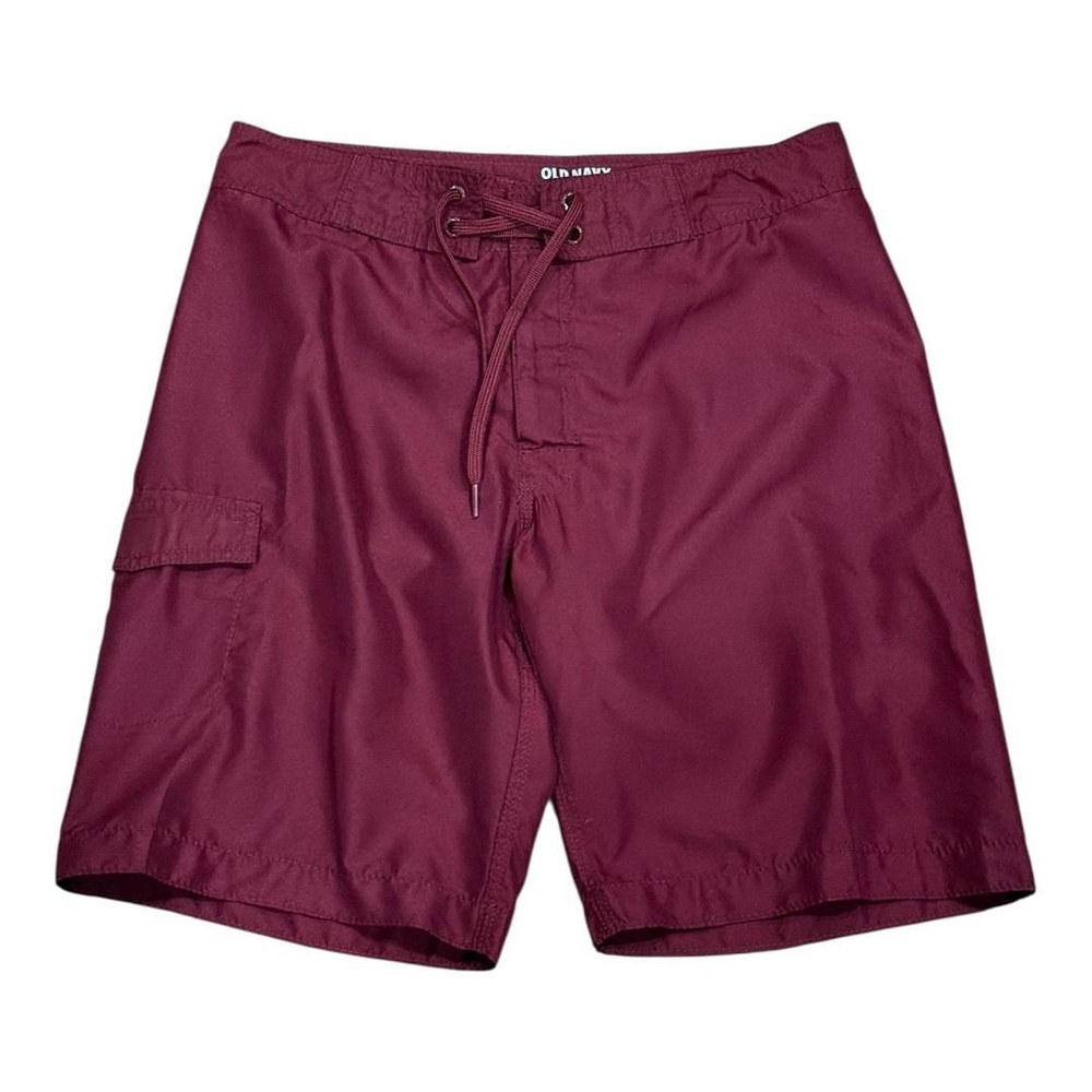 Old Navy Shorts Mens Small Burgundy Board Shorts Swim Trunks Drawstring Cargo